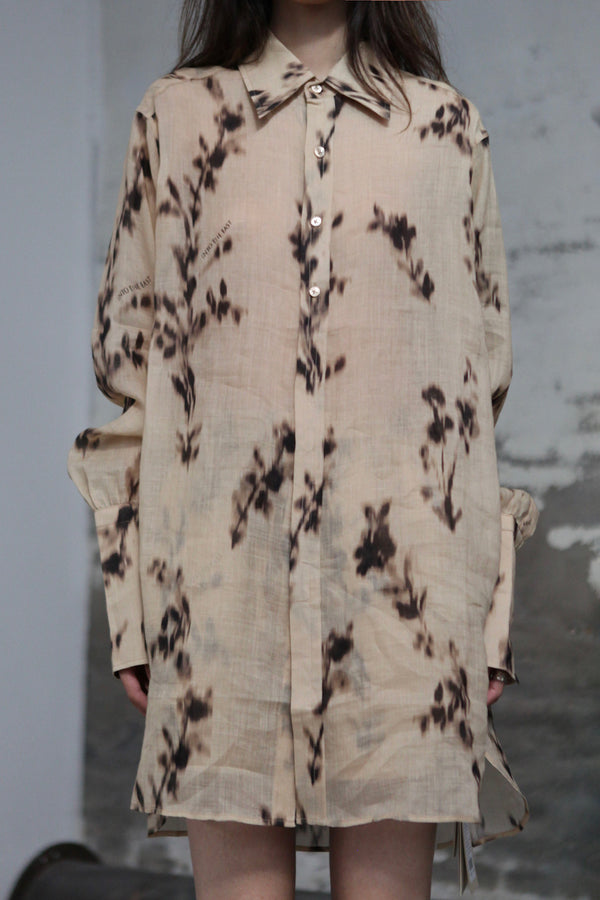 INTO THE EAST 25 Autumn/Winter Ramie Flower Shadow Lapel Shirt ITE-E1DGSS001KT21SH-QKQ Light Khaki